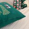 Christmas Pillow Covers 18x18 Set of 2, Forest Green Velvet Throw Pillow Covers with Embroidered Xmas Trees & Snowflakes – Soft Square Holiday Cushion Cases